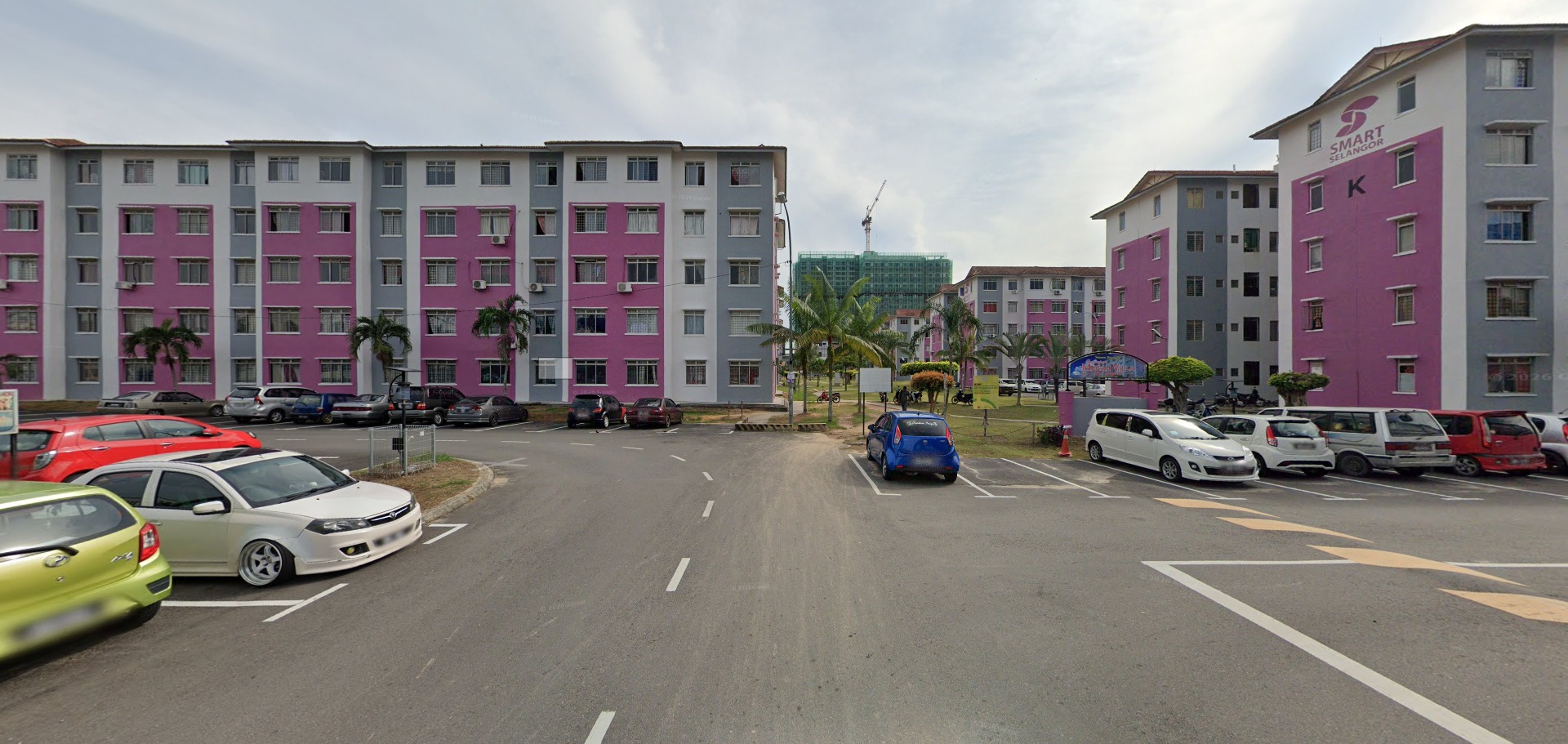 Entrance and apartment blocks at Pangsapuri Megah Villa